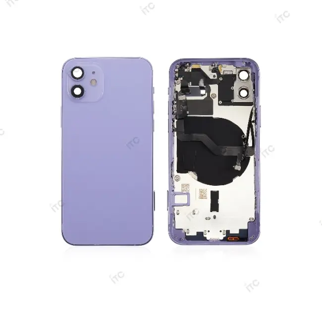 iPhone 12 バックガラス(フレーム一体型) 互換品 パープル