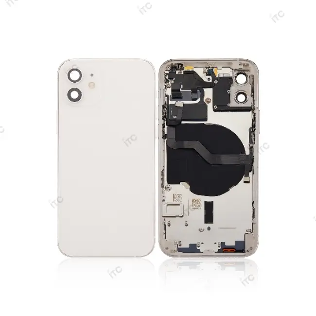 iPhone 12 バックガラス(フレーム一体型) 互換品 白