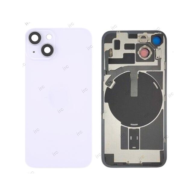 iPhone 14 バックガラス 互換品 （レンズ＆MagSafe付き）パープル ロゴなし