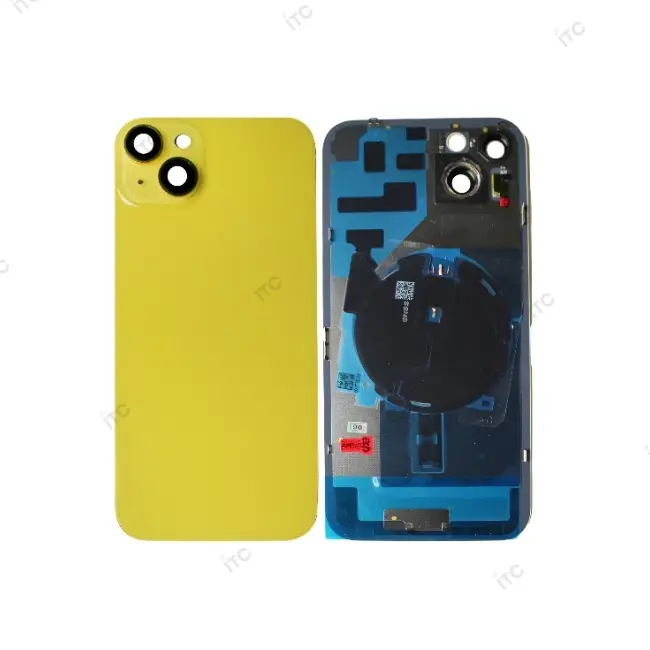 iPhone 14Plus  バックガラス （レンズ＆MagSafe付き）互換品  イエロー　ロゴなし