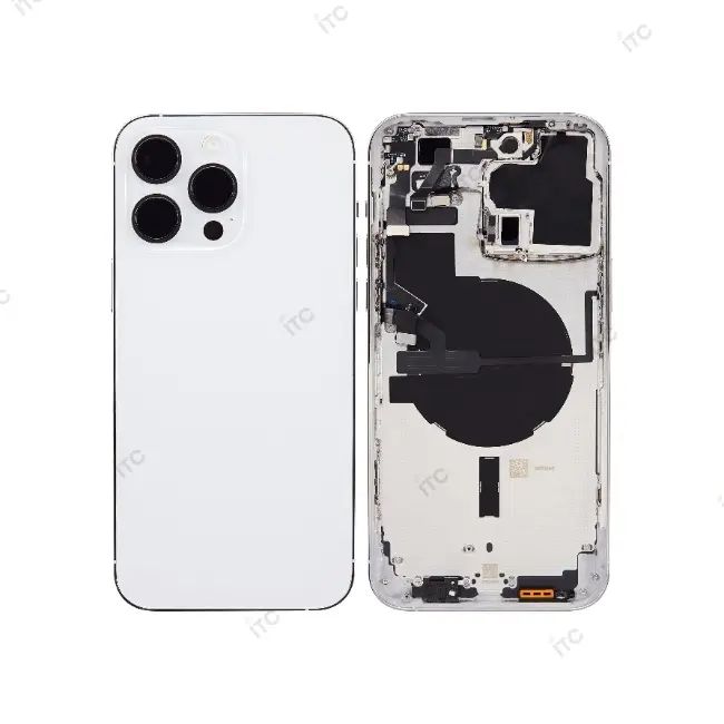 iPhone 14 Pro Max バックガラス(フレーム一体型) 互換品  白