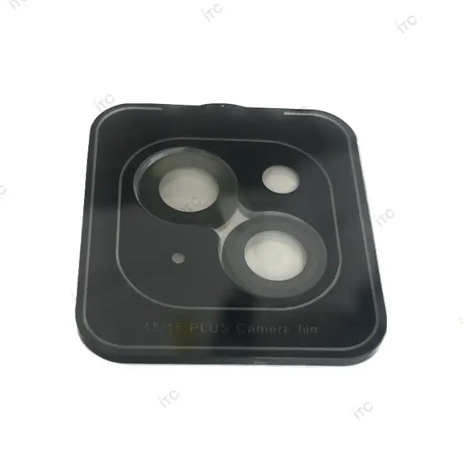 iPhone 15-15 Plus カメラレンズ強化ガラス 黒