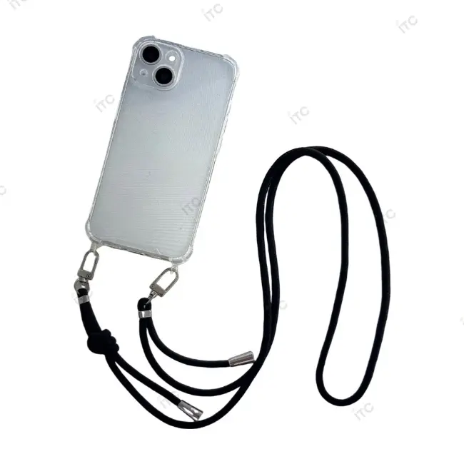 iPhone 6-7-8 クリアケース ショルダーストラップストラップ付