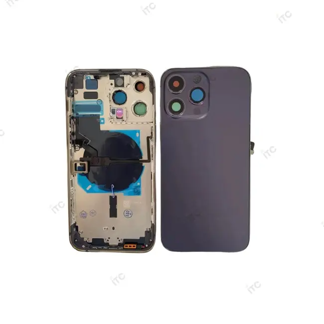 iPhone 14 Pro Max バックガラス(フレーム一体型) 互換品 パープル