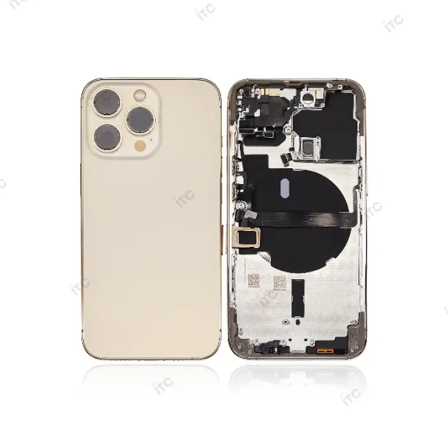 iPhone 13 Pro バックガラス(フレーム一体型) 互換品 ゴールド