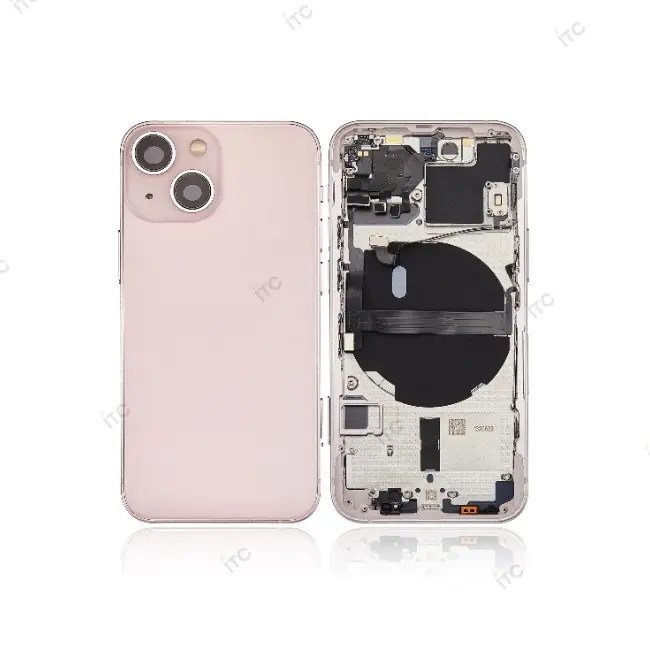 iPhone 13mini バックガラス(フレーム一体型) 互換品 ピンク