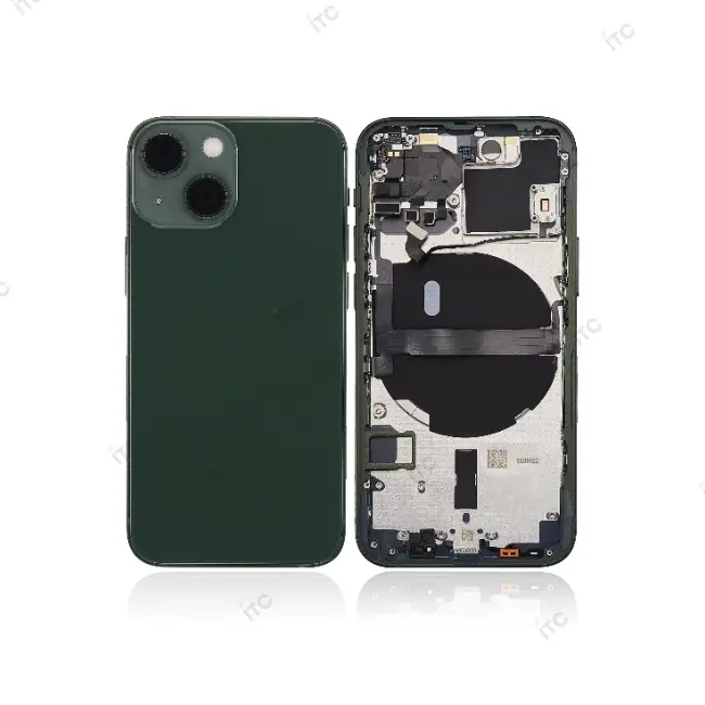 iPhone 13mini バックガラス(フレーム一体型) 互換品 グリーン