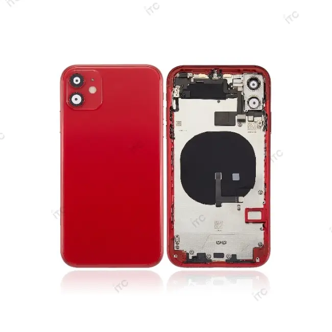iPhone 11 バックガラス(フレーム一体型) 互換品 レッド