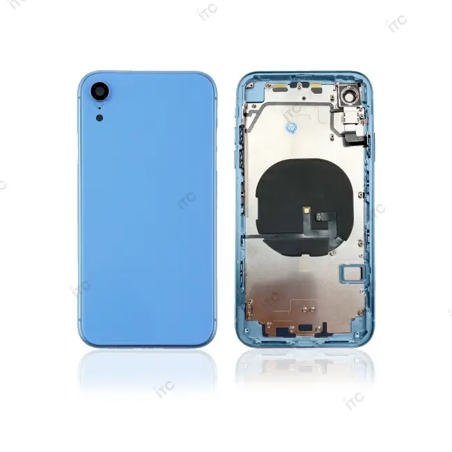 iPhone XR バックガラス(フレーム一体型) 互換品 ブルー