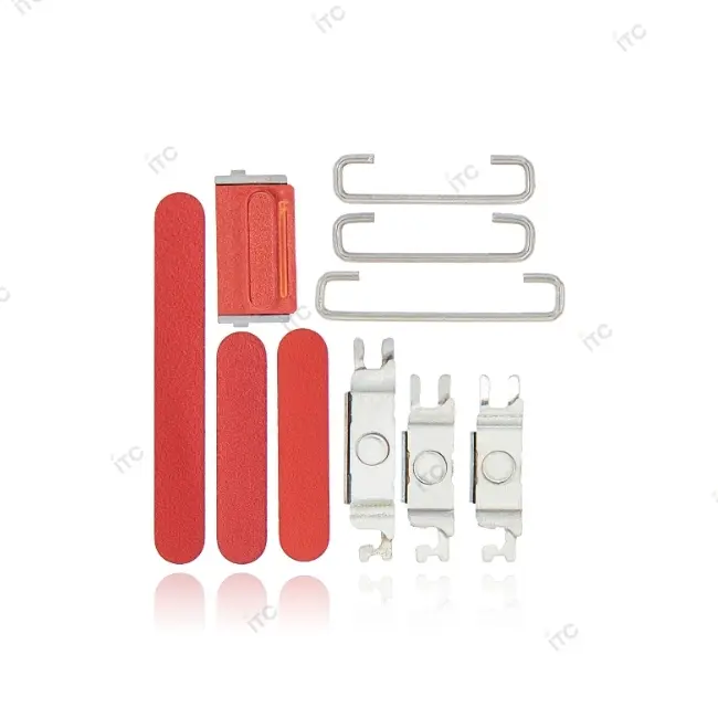 iPhone 12 mini 電源ボタン/音量ボタン/サイレントスイッチ /トレー(1セット )レッド