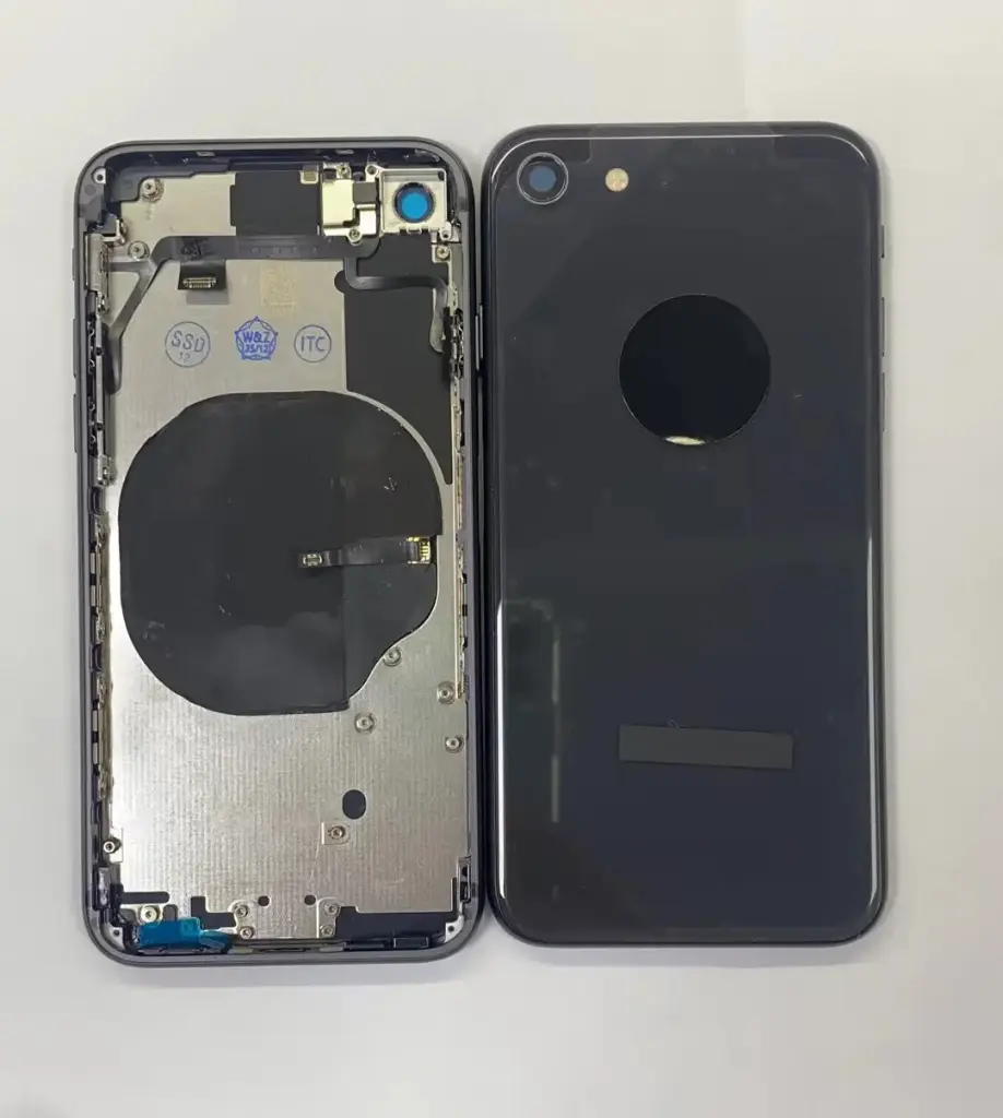 iPhone 8G バックガラス(フレーム一体型) 互換品 黒（SIMトレイ付の日本版）