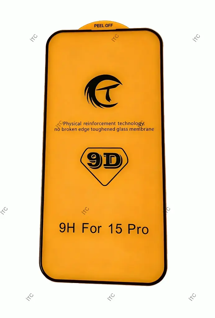 iPhone 15 Pro 9D ガラスフィルム(パッケージ＋クリーニングキット付)