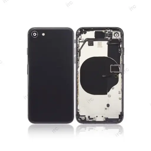 [L4003] iPhone 8G バックガラス(フレーム一体型) 互換品 黒