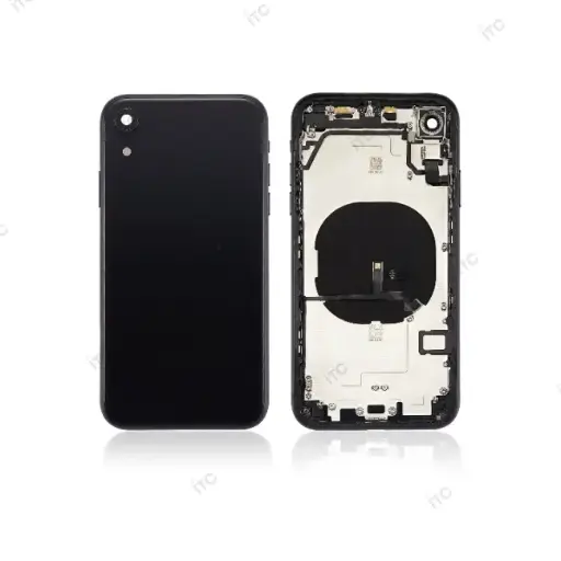 [L4012] iPhone XR バックガラス(フレーム一体型) 互換品 黒