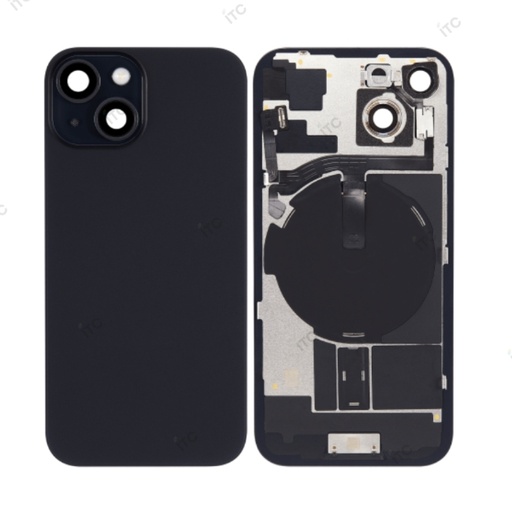 [L4122] iPhone 15  バックガラス 互換品（レンズ＆MagSafe付き）黒　ロゴなし