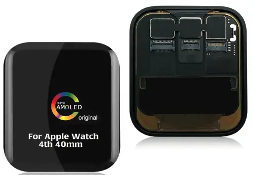 [L9015] Apple Watch Series 4・40mm フロントパネル 黒（取り外し品）　