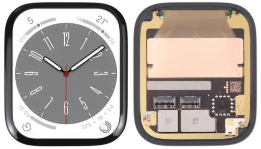 [L9028] Apple Watch Series 8・41mm フロントパネル 黒（再生品）　