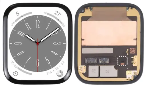 [L9029] Apple Watch Series 8・45mm フロントパネル 黒（再生品）　
