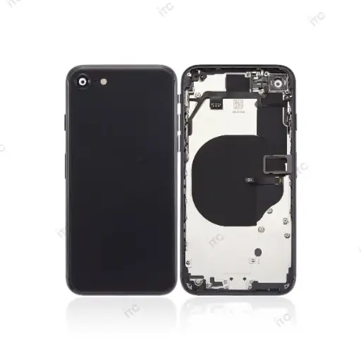 [L4227] iPhone SE2 バックガラス(フレーム一体型) 互換品 黑