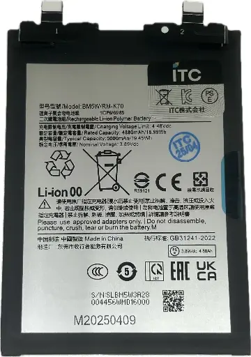 [B1534] XIAOMI POCO F6 Pro/14T Pro バッテリーBM5W