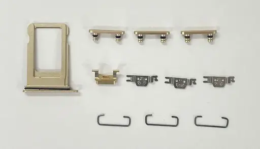 [S0964] iPhone 7G 電源ボタン/音量ボタン/サイレントスイッチ /トレー(1セット )ゴールド