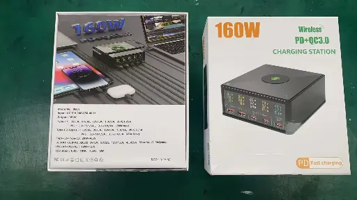 [Z5089] 160W PD65W＋QCスーパークイックチャージ＋ワイヤレスチャージ 15W  868H USB マルチポート充電器　