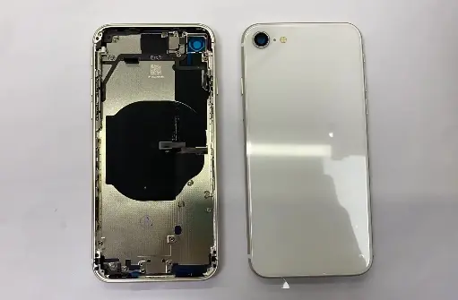 [L4317] iPhone SE3 バックガラス(フレーム一体型) 互換品 白 ロゴなし