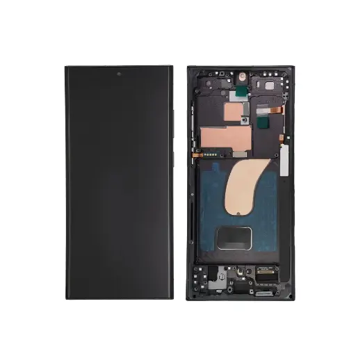 [L5537] Galaxy S23 Ultra  有機EL 互換パネル フレーム付き黒