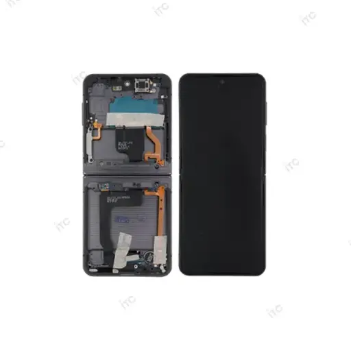 [L5472] Galaxy Z Flip4 (大)フロントパネル (フレーム付き) 黒（再生品）　